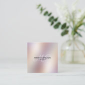 Eenvoudig professioneel monogram metallisch hologr vierkante visitekaartje (Staand voorkant)