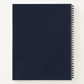 Eenvoudig professioneel monogram Navy blauw Wit Notitieboek (Achterkant)