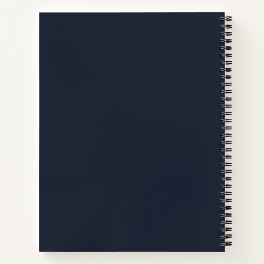 Eenvoudig professioneel monogram Navy blauw Wit Notitieboek (Achterkant)
