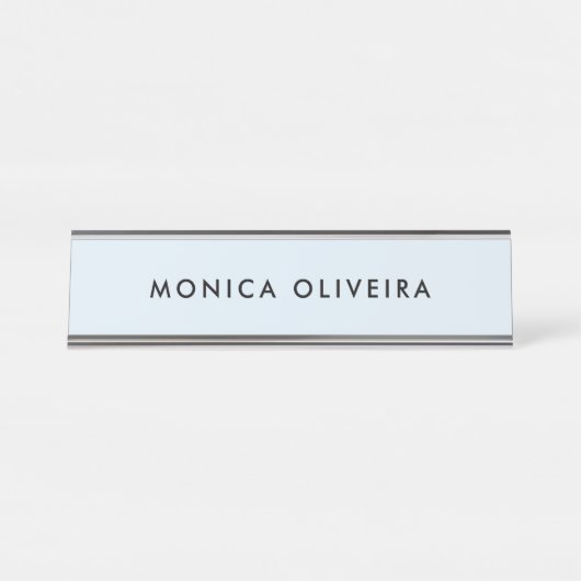Eenvoudig, professioneel paasblauw bureau naambordje (Voorkant)