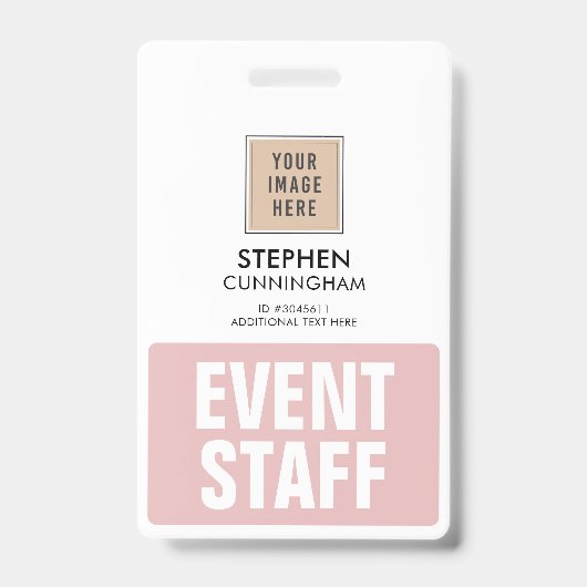 Eenvoudig professioneel personeel voor evenementen badge (Voorzijde)