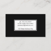 Eenvoudig Professioneel / Rand Versierd / Zwart Visitekaartje (Achterkant)