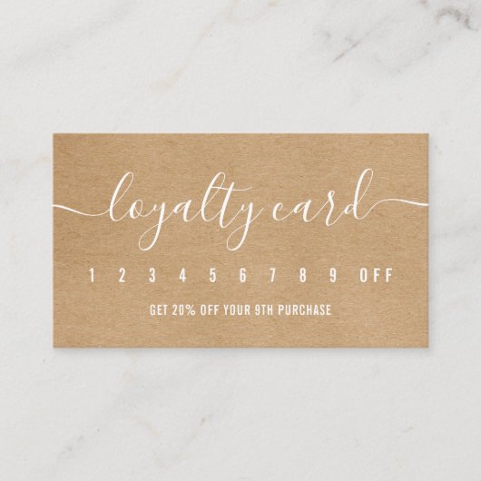 Eenvoudig Professioneel Rustiek Kraft Elegant Schr Klantenkaartje (Voorkant)