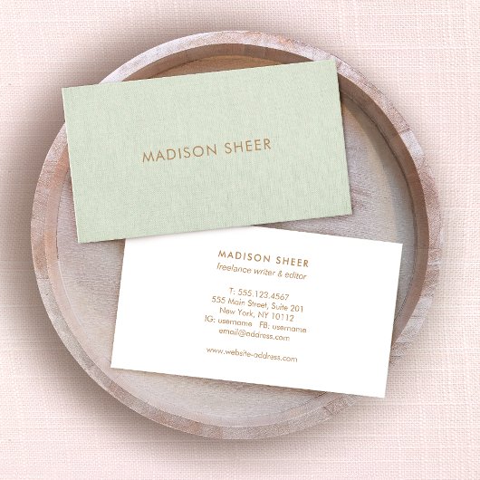 Eenvoudig Professioneel Sage Groen Visitekaartje