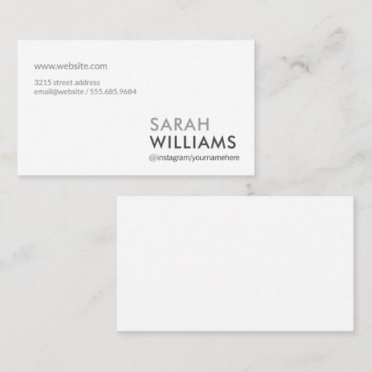 Eenvoudig professioneel visitekaartje (Voorkant / Achterkant)