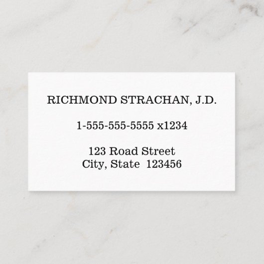 Eenvoudig, professioneel Visitekaartje (Achterkant)