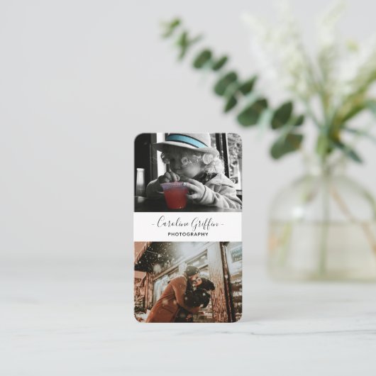 Eenvoudig professioneel Visitekaartje voor fotogra (Staand voorkant)