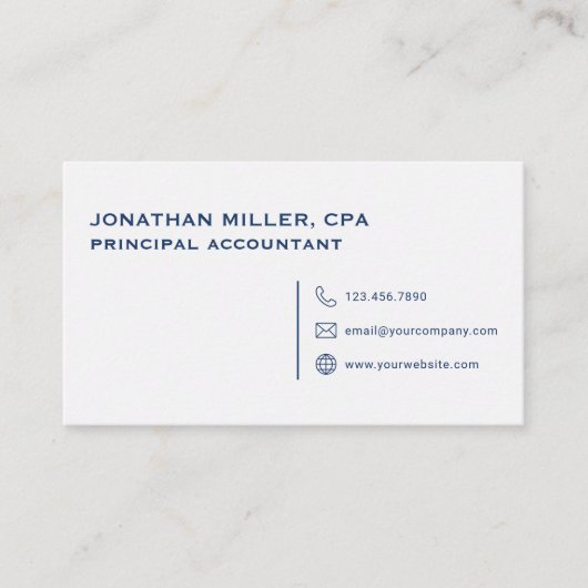 Eenvoudig professioneel wit visitekaartje (Voorkant)