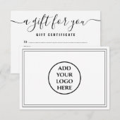 Eenvoudig professioneel zakelijk logo cadeaubon (Voorkant / Achterkant)