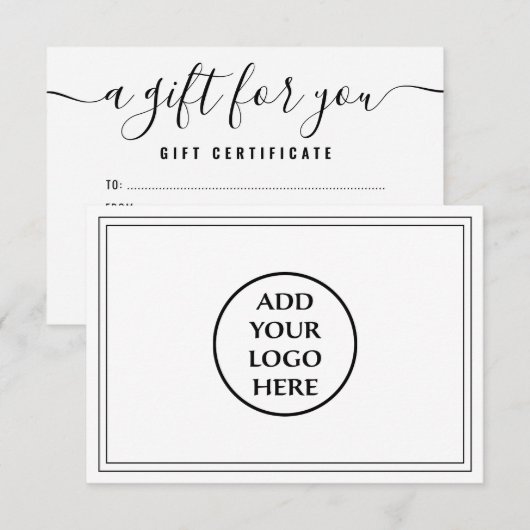 Eenvoudig professioneel zakelijk logo cadeaubon (Voorkant / Achterkant)