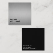 Eenvoudig Professioneel Zilver Metaal Vierkante Visitekaartje (Voorkant / Achterkant)