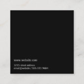 Eenvoudig Professioneel Zilver Metaal Vierkante Visitekaartje (Achterkant)