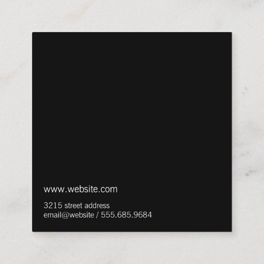 Eenvoudig Professioneel Zilver Metaal Vierkante Visitekaartje (Achterkant)
