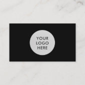 Eenvoudig Professioneel Zwart Logo QR Code Bedrijf Visitekaartje (Voorkant)