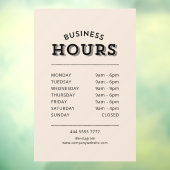 Eenvoudig Professioneel Zwart op Beige Bedrijfsure Raamsticker (Vel 3)