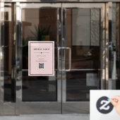 Eenvoudig professioneel zwart roze kantoor met QR- Raamsticker (Kantoordeur)