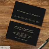 Eenvoudig professioneel zwart visitekaartje