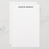 Eenvoudig Professioneel Zwart & Wit Minimalistisch Briefpapier (Voorkant / Achterkant)