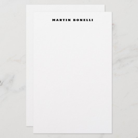Eenvoudig Professioneel Zwart & Wit Minimalistisch Briefpapier (Voorkant / Achterkant)