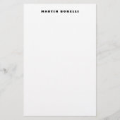 Eenvoudig Professioneel Zwart & Wit Minimalistisch Briefpapier (Voorkant)