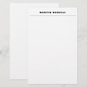 Eenvoudig Professioneel Zwart & Wit Minimalistisch Briefpapier (Voorkant / Achterkant)