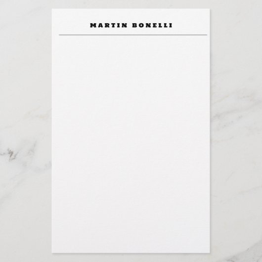 Eenvoudig Professioneel Zwart & Wit Minimalistisch Briefpapier (Voorkant)