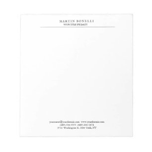 Eenvoudig Professioneel Zwart & Wit Minimalistisch Notitieblok