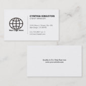 Eenvoudig professioneel zwart wit uw logo bedrijf visitekaartje (Voorkant / Achterkant)