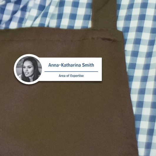 Eenvoudig profiel Afbeelding Expertise Blauw Wit Naamplaatje