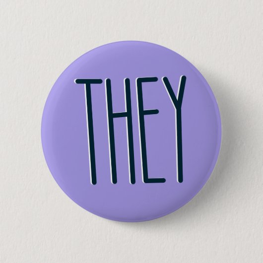 Eenvoudig: Pronoun Pin Ronde Button 5,7 Cm (Voorkant)