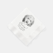 Eenvoudig Proost Hond Hand Tekening Bruiloft Servet (Hoek)