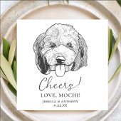 Eenvoudig Proost Hond Hand Tekening Bruiloft Servet