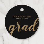 Eenvoudig Proost op het Afstudeerder Zwart Goud Fa Bedankjes Labels (Achterkant)