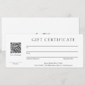Eenvoudig QR Code Moderne Bedrijfs Cadeaucertifica (Voorkant / Achterkant)