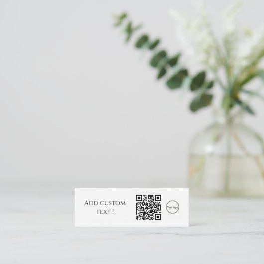 Eenvoudig qr-codebedrijf voor bladwijzer mini visitekaartje (Staand voorkant)