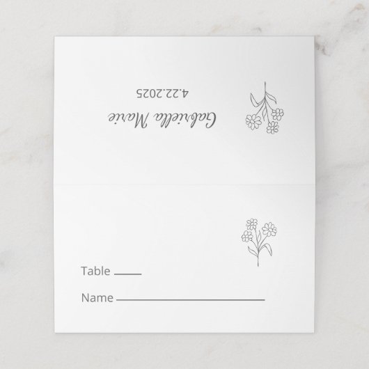 Eenvoudig Quinceañera Botanical Boho Verjaardagsfe Plaatskaartje (Buitenkant ongevouwen)