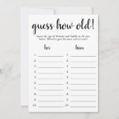 Eenvoudig raden hoe oud | Zwart Wit Fotospel Kaart (Voorkant)
