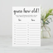 Eenvoudig raden hoe oud | Zwart Wit Fotospel Kaart (Staand voorkant)