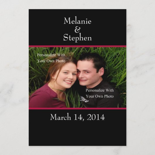 Eenvoudig Radiant Red-menukaart 5 x 7 Menu (Achterkant)