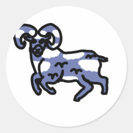 Eenvoudig Ram Sky Design Ronde Sticker