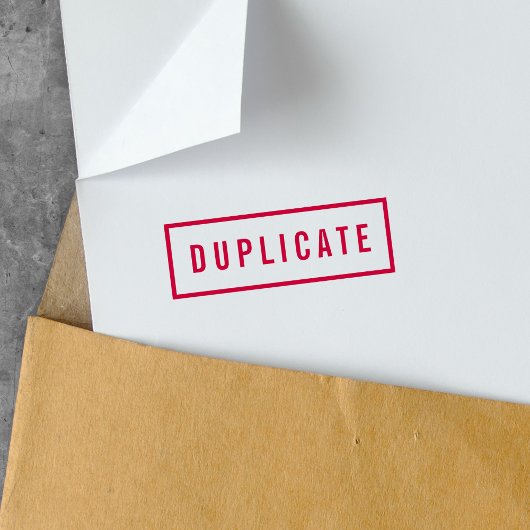 Eenvoudig Rand Vet Rood Duplicaat Zelfinktende Stempel