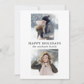 Eenvoudig raster twee foto zwart-wit vakantie feestdagenkaart (Voorkant)