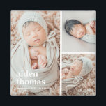 Eenvoudig raster van drie gepersonaliseerde fotoma magneet<br><div class="desc">Fotogeschenken maken de beste cadeautjes! Eenvoudig aangepast met jouw tekst en/of foto('s) voor een aangepast uiterlijk. Ontworpen door: Berry Berry Sweet. Uitzicht meer design op www.berryberrysweet.com</div>