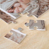 Eenvoudig raster van drie gepersonaliseerde fotopu legpuzzel (Zijkant)