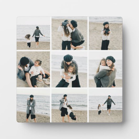 Eenvoudig raster van negen aangepaste kleur bureau fotoplaat (Voorkant)