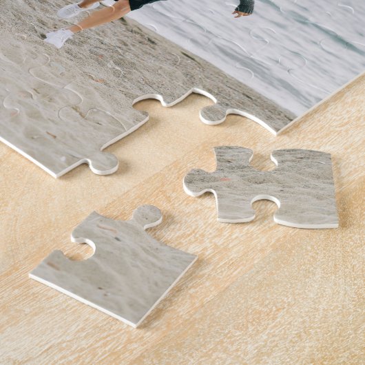 Eenvoudig raster van negen gepersonaliseerde fotop legpuzzel (Zijkant)