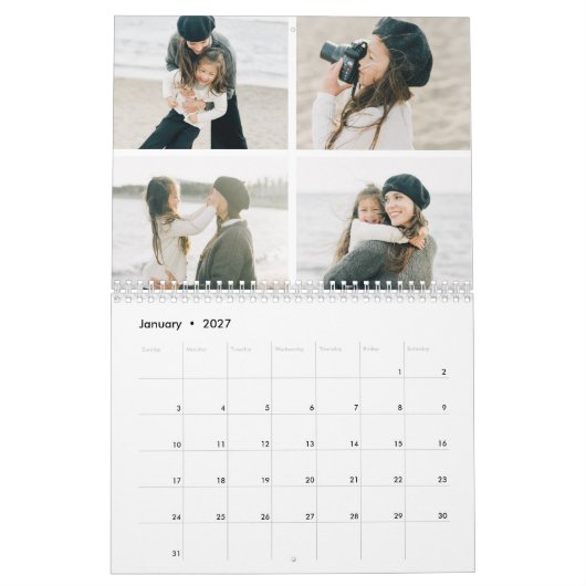 Eenvoudig raster van vier (48 foto's) aangepaste k kalender (Jan 2027)