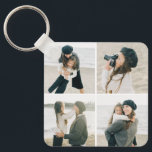 Eenvoudig raster van vier gepersonaliseerde foto S Sleutelhanger<br><div class="desc">Houd uw toetsen veilig en spectaculair met een persoonlijke sleutelhanger. Ontworpen door: Berry Berry Sweet,  Modern Stationery en Personalized Gifts. Bezoek onze website op www.berryberrysweet.com om onze volledige productlijnen te bekijken.</div>