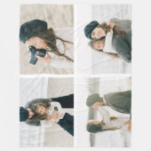 Eenvoudig raster van vier gepersonaliseerde fotode fleece deken (Voorkant)