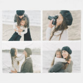 Eenvoudig raster van vier gepersonaliseerde fotode fleece deken (Voorkant (Horizontaal))